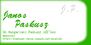 janos paskusz business card